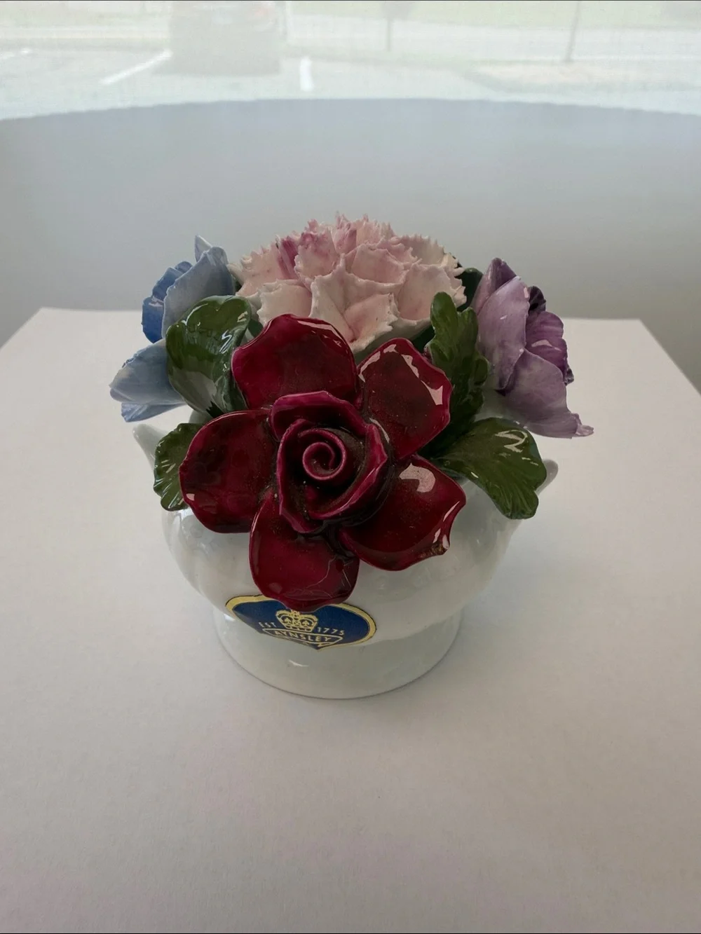 Aynsley Porcelain Floral Arrangement Decorative Accent - Yellow, Purple, Pink